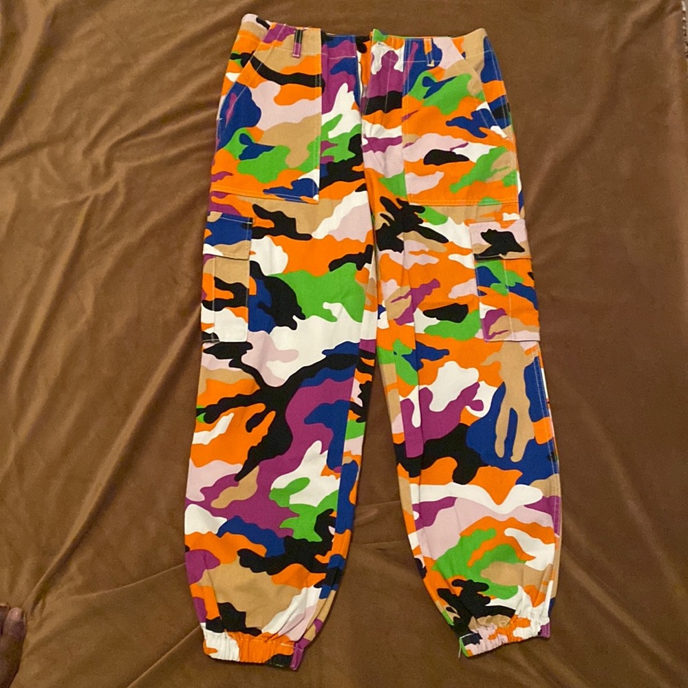 Neon Camo Cargo Style Joggers
